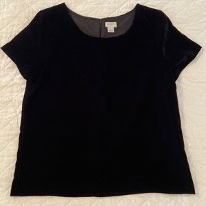 Black Velvet Short Sleeve Top by JCrew